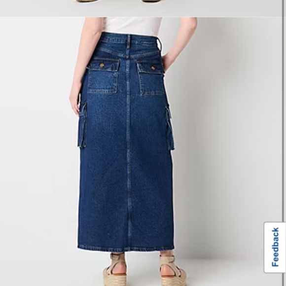 NWT ANA cargo maxi denim skirt. Fashionable - Picture 4 of 12